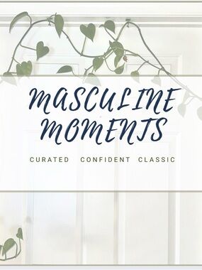Masculine Moments Wall Art - White with Navy Script